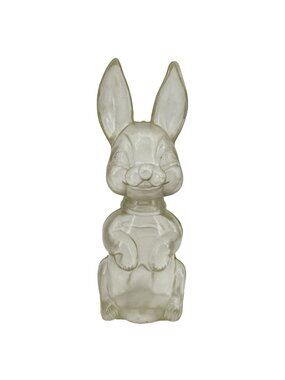VTG Hong Kong Clear Plastic Easter Bunny Rabbit Candy Container Coin Bank Retro